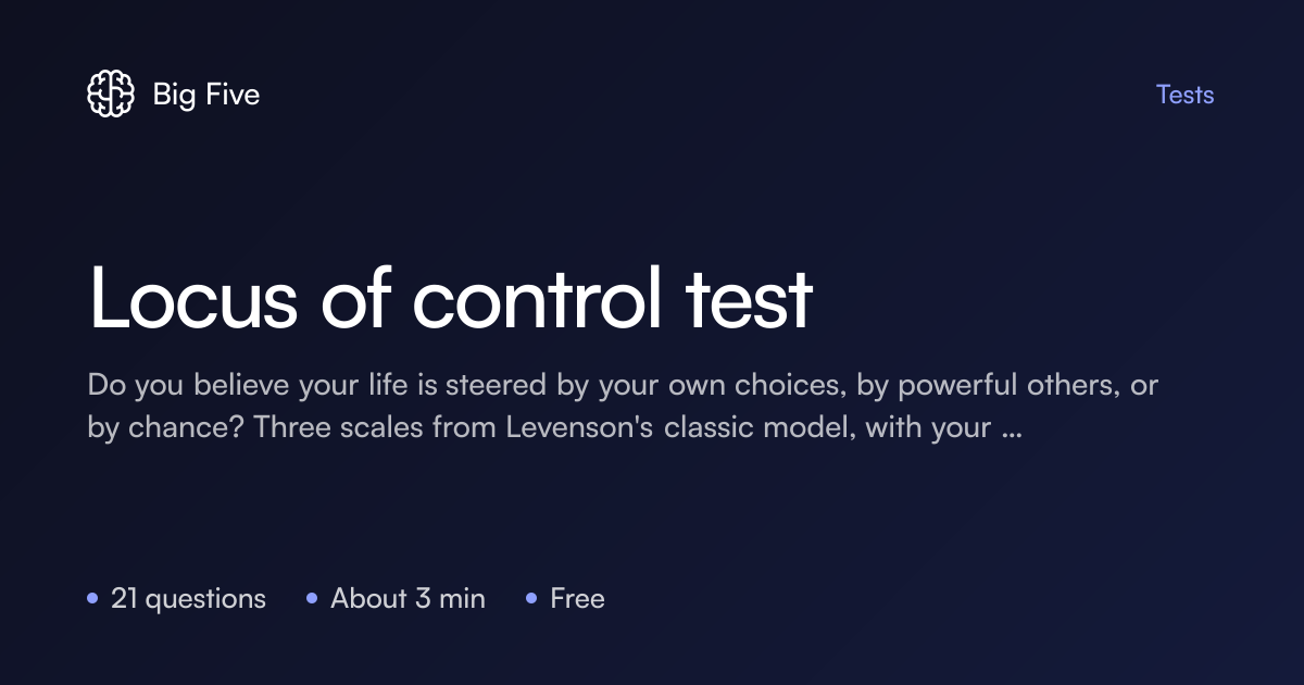 Locus of Control Test (Free, 21 Questions)